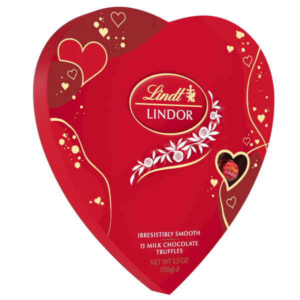 Lindt Lindor - Trufas de chocolate con leche y forma de corazón para San Valentín Lindt Lindor - Trufas de chocolate con leche y forma de corazón para San Valentín